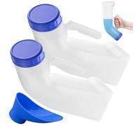 2 Pièces Urinoirs Unisexes en Plastique pour Homme et Femme, 1000ML Urinoir Toliet, Bouteille d'urine en plastique, Urinoir d'urgence Portable, avec Couvercle, pour Voiture, Voyages en Plein Air