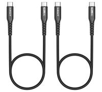 2 Pieces USB C to USB C Cable, 0.5 M 60W Fast Charging Cable Compatible with iPhone 16/15 Pro Max, MacBook Pro, iPad Pro 2020, MacBook Air, Galaxy S24-Black