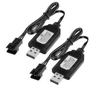 2 pièces USB Chargeur Câble RC Universel avec Prise SM-3 PIN câble de Charge USB 7,4 V pour Batterie LiPo 2S 7.4V/Voiture/Bateau/Drone/Avions RC et Autres Jouets Télécommandés