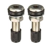2 Pièces Valve de Pneus, Valves de Pneus pour Motos et Voitures,Tubeless Métal Valve Tiges 1.3inch, avec Capuchons à Poussière, pour Voitures Tubeless Motos Camions (Argent Noir)