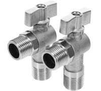 2 Pièces Vanne à Bille en Cuivre Argentée, Eau Chaude Froide | Fermeture Rapide, Installation Simple, Réglage Précis de Température, Tuyauterie Sanitaire, Entretien Salle de Bains