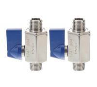 2 Pièces Vanne à Bille Inox Mini Double Filetage Mâle Mâle 1/4 Npt
