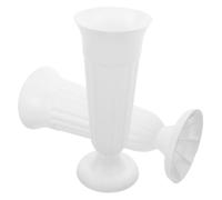2 Pièces Vase Commémoratif de Cimetière Résistant, en Plastique Blanc | Fleurs, Usage Extérieur et Décoration, Ne Se Décolore Pas, Ne Se Casse Pas, Lot de Deux