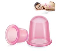 2 pièces Ventouse Anti Cellulites Minceur, Tasses de Massage Anti-cellulite Anti-cellulite Sous Vide en Silicone, Soin beauté en Massage (Rose)