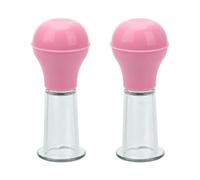 2 pièces ventouse de téton agrandissement de téton de ventouse de téton stimulation du sein puissance d'aspiration BDSM clitoris ventouse pompe à chatte sous vide jouet sexuel pou(Pink,L)