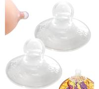 2 pièces ventouses de mamelon, correcteur de mamelon transparent en silicone souple, facile à nettoyer pour la pression forme timide plate inversée utilisation jour et nuit ventouses pour