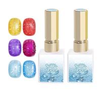 2 Pièces Vernis Top Gel Effet Goutte D’Eau 3D 15ml, Gel Trempable UV LED