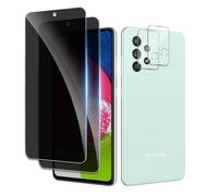 2 Pièces Verre Trempé Anti-Espion pour Samsung Galaxy A52s/A52 avec 2 Pièces Caméra Arrière Protecteur, Protecteur D'écran de Confidentialité, 9H Dureté Film Protecteur Vitre, Anti-rayures