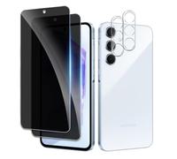 2 Pièces Verre Trempé Anti-Espion pour Samsung Galaxy A55 avec 2 Pièces Caméra Arrière Protecteur, Protecteur D'écran de Confidentialité, 9H Dureté Film Protecteur Vitre, Anti-rayures