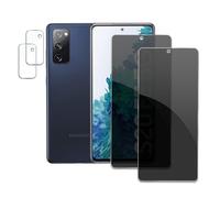 2 Pièces Verre Trempé Anti-Espion pour Samsung Galaxy S20 FE avec 2 Pièces Caméra Arrière Protecteur, Protecteur D'écran de Confidentialité, 9H Dureté Film Protecteur Vitre, Anti-rayures