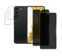 2 Pièces Verre Trempé Anti-Espion pour Samsung Galaxy S22 Plus avec 2 Pièces Caméra Arrière Protecteur, Protecteur D'écran de Confidentialité, 9H Dureté Film Protecteur Vitre, Anti-rayures