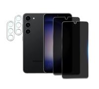 2 Pièces Verre Trempé Anti-Espion pour Samsung Galaxy S23 avec 2 Pièces Caméra Arrière Protecteur, Protecteur D'écran de Confidentialité, 9H Dureté Film Protecteur Vitre, Anti-rayures