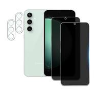 2 Pièces Verre Trempé Anti-Espion pour Samsung Galaxy S23 FE avec 2 Pièces Caméra Arrière Protecteur, Protecteur D'écran de Confidentialité, 9H Dureté Film Protecteur Vitre, Anti-rayures