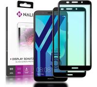 (2 Pièces Verre Trempé Compatible Avec Huawei Y5 2018, 9h Protection D'écran Integrale Lcd Film Protège Telephone Portable, Screen-Protector Remplacement Vitre Résistant - Transparent (Noir)