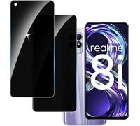 2 pièces verre trempé confidentialité pour Realme 8i - protection anti-espion 9H, anti-rayures, anti-traces, sans bulles, compatible déverrouillage facial