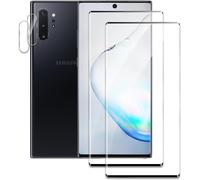 2 Pièces Verre Trempé Pour Samsung Galaxy Note 10 Avec 2 Pièces Protection D'objectif De Caméra, Film En Protection Écran, 3d Incurvé Couverture Complète, Dureté 9h Protecteur Vitre