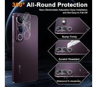 2 Pièces Verre Trempé Pour Vivo V50 Lite 4g/ 5g Avec 2 Pièces Caméra Arrière Objectif Protecteur, Dureté 9h Film Protection Écran, Anti Rayures Ultra Résistant Vitre Protection