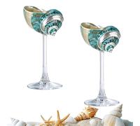 2 pièces verres à vin en coquille de conque, tasse à vin de mariage, verres à vin en coquillage, gobelet à Martini cocktail, pour la fête d'anniversaire de mariage de la Saint-Valentin 03