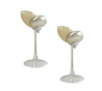 2 pièces verres à vin en coquille de conque, verres à vin en coquillage, tasse à vin de mariage, gobelet à Martini cocktail, pour la fête d'anniversaire de mariage de la Saint-Valentin #01
