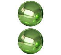 2 Pièces Vert Boule de Jardin Sphère Miroir Réfléchissante, en Acier | Surface Polie Lisse, Crée une Atmosphère Relaxante, Point Focal Visuel pour Massifs Fleuris, Tables et Scènes Photographiques