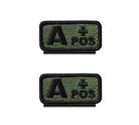 2 Pièces Vert Tactiques A+ Positif Groupe Crochet et Boucle Broderie Fournitures Médicales Premiers Secours Emblème pour ExtÉrieur Interieur CS Bicyclettes Sac à Dos de Sauvetage (A+)