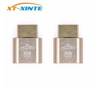 2 pièces VGA adaptateur d'affichage virtuel HDMI 1.4 DDC EDID prise factice sans tête fantôme affichage émulateur carte vidéo plaque de verrouillage