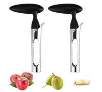 2 Pièces Vide-Pomme avec Lame Dentelée, Pommes et Poires avec Lame Dentelée, Vide Trognon Pomme Ou de Poire en Acier, Acier Inoxydable Dénoyauteur à Pommes pour Poires, Pêches, Abricots, Poivrons Doux