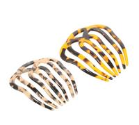 2 Pièces Vintage Acétate à Dents Accessoires de Élégants Motif Léopard pour Chignon et Mariage