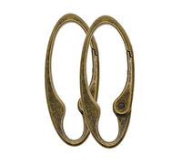 2 Pieces Vintage Bronze Oval Carabiner Spring Snap Hooks Chain DIY