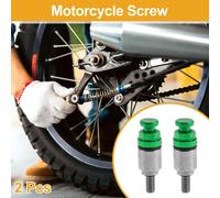 2 Pièces Vis Universelles Pour Moto M4X0.7 - Valve De Purge D'Air De Fourche De Moto Tout-Terrain Motocross - Métal Vert
