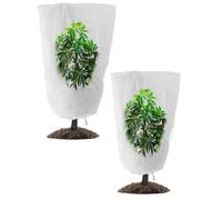2 Pièces Voile Hivernage Plante Exterieur 80 X 60cm & 80 X 120cm, Housses de Protection pour Plantes, Housse Hivernage Plante avec Cordon de Serrage, Housse Hivernage Plante Réutilisable Contre Le Gel