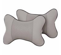 2 Pièces Voiture Appui-Tête pour BMW 545i 530xi M5 M2 X6, Oreiller Soutien Cou en Cuir Coussin Appui-Tête Reposent Soutien de Cou Réglable Confortable Siège Accessoires,E/Gray