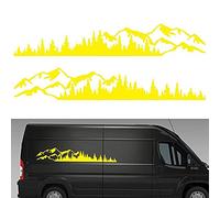 2 pièces de Voiture Autocollant Montagne forêt Vinyle Voiture Autocollant Camion fenêtre Pare-Chocs Voiture Porte Autocollant Kayak Vinyle décoratif Corps Autocollant