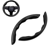 2 Pièces Voiture Housse de Volant pour VW Golf 8 MK8 TSI TDI GTI GTD GTE R R-Line 2020-2022, Protection de Volant Segmentée en Fibre de Carbone, Respirant Voiture Accessoires