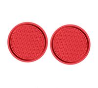 2 Pièces Voiture Porte-gobelet Tapis Auto pour Renault Zoe R135 R110 R240 R90 Q90 2013-2024, sous Verres Console Centrale Dessous de Verre Antidérapant Accessoires,E/Red