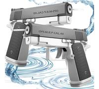 2 Pieces Water Gun for Children-Small Plastic Toy,Perfect for Holidays,Beach or Swimming Pool (Grey+Grey)