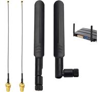 2 Pieces WiFi Antenna RP SMA Dual Band 2.4GHz 5GHz 5.8GHz Omnidirectional WiFi Antenna Kit for Router,IP Camera,Security Space,with U.FL/IPEX to RP-SMA Coaxial Cable