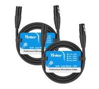 2 pieces XLR cable 3m male to female,3 pole microphone cable male to female 2 pieces microphone cable XLR plug for audio-and sound-equipments 3m 2 pieces