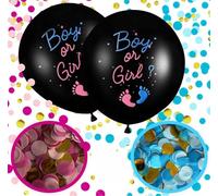 2 pièces XXL Ballon révélateur de genre 90 cm | Ballon Garçon ou Fille 36 pouces avec remplissage de confettis bleu rose | Annoncer le sexe du bébé | Fête de révélation du genre | Décoration Fête Bébé