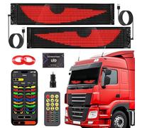 2 Pièces Yeux LED pour Camion 37,4 x 9,2 cm, Écran Flexible Programmable avec Application et Télécommande Bluetooth, USB 5V, pour Voiture, Magasin et Décoration