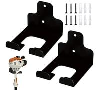 2 PiècesSupport Mural pour Débroussailleuse à Gazon, Support Outils Jardin, Support de Débroussailleuse, avec Vis Assorties, pour Débroussailleuses et Outils de Jardin-Noir