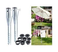 2 pieds de parasol universels en métal à visser