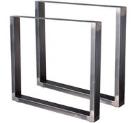 2 PIEDS DE TABLE EN ACIER VERNIS FORMAT RECTANGULAIRE 80X72CM, PIEDS POUR MEU...