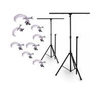 2 PIEDS LUMIÈRE SL002 + 8 CROCHETS SH2S idéal soirée dansante bar club disco-mobile salle des fêtes 6 PA DJ SONO MIX LED