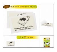 2 PIEGE A SOURIS ET RAT AVEC GLUE RONGEUR 21 X 13.5 CM PRET A L EMPLOI