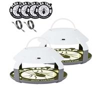 2 Pièges À Puces Puces Et 4 Disques Collants Tueur de Puces pour Tapis Chambre Coucher Non Toxique Non Parfumé Lampe Piège Puces Tueur Tapis Literie Maison L'intérieur