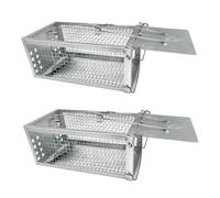 2 Pièges à Souris, Rats, Mulots, Nasses à Rats, Rongeurs, Cage de Capture 27 x 14 x 11,5 cm en Acier Galvanisé (2 pcs) - Animood