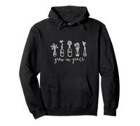 2 Pierre 3:18 Faites pousser des fleurs avec grâce Sweat à Capuche
