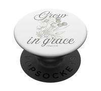 2 Pierre 3:18 Faites Pousser des Fleurs Vintage avec grâce PopSockets PopGrip Adhésif