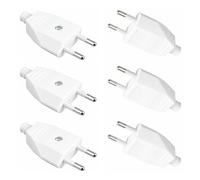 2 Piezas Enchufe Europeo Plano, 250V y 2.5A, Ideal para Electrodomésticos y Decoración del Hogar, Fácil Instalación y Uso Seguro, Conectores Duraderos para Interiores y Exteriores